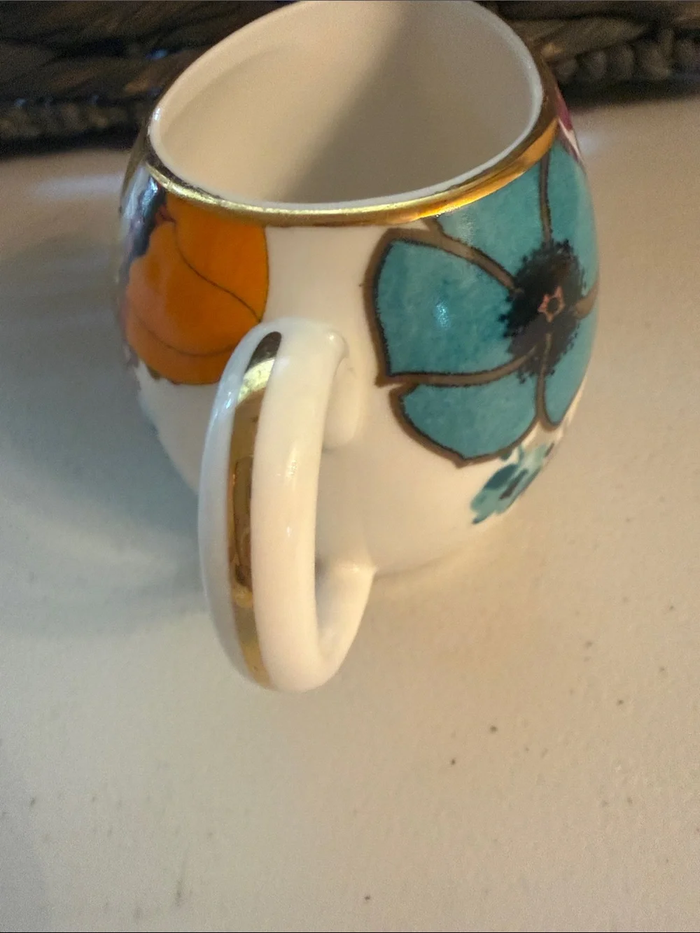 Grace Teaware porcelain Floral Creamer Pitcher - multi poppy pattern